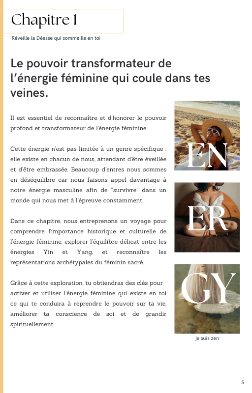 Ebook Je suis Zen - Le Pouvoir Fabuleux de l'Énergie Féminine + Fiches Pratique